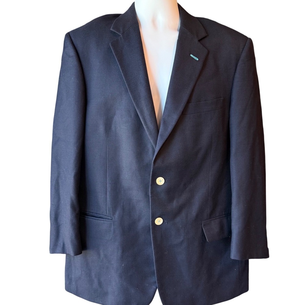 TALLIA UOMO Ing Loro Piana Wool Blazer Sport Coat Two Button Navy Blue Size 42R